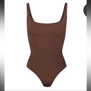 SKIMS X Swarovski Jelly sheer square neck bodysuit